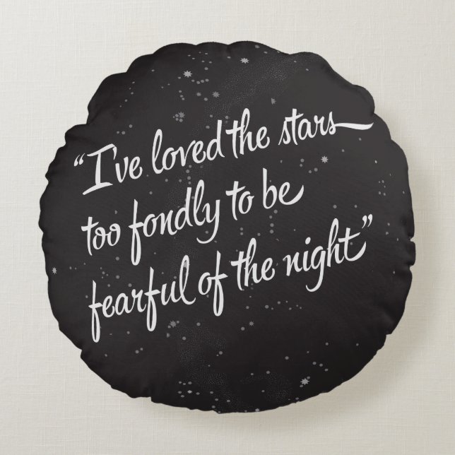 Ich habe die Sterne geliebt Rundes Kissen (Vorderseite)