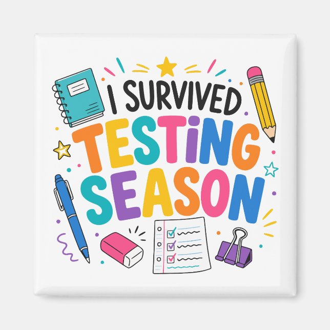 Ich habe die Testphase Schulhumor überlebt Magnet (Vorne)
