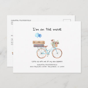 Ich habe die Wasserfarbe Änderung der Adresse Blue Ankündigungspostkarte