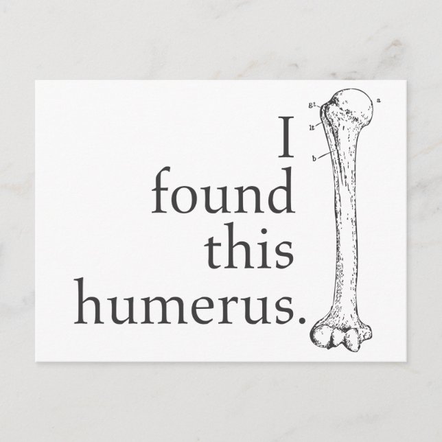 Ich habe diesen Humerus gefunden Postkarte (Vorderseite)