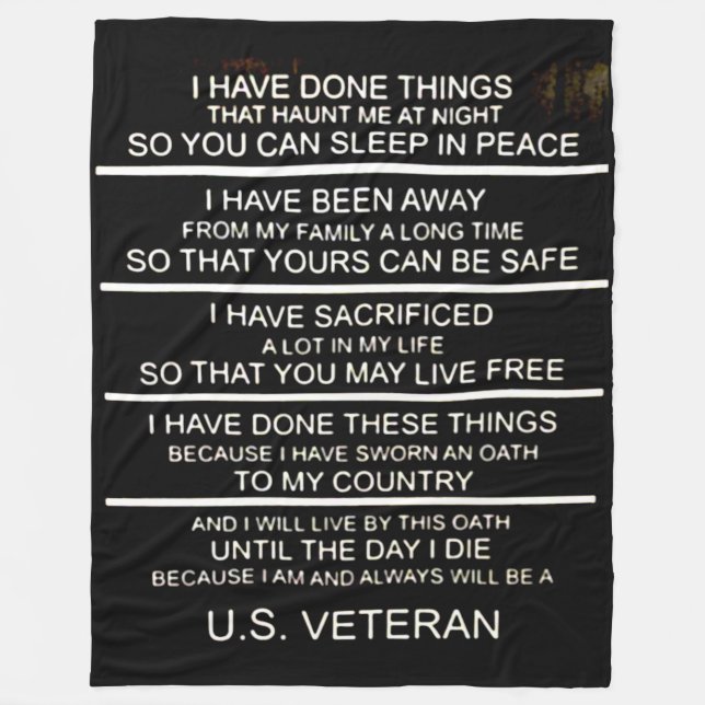 ICH HABE DINGE GETAN, DIE MICH NACHTS VERANTWORTEN FLEECEDECKE (Vorderseite)