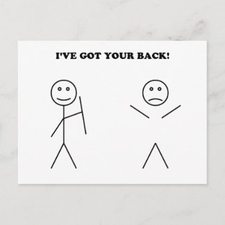 Ich habe dir den Rücken got Postkarte