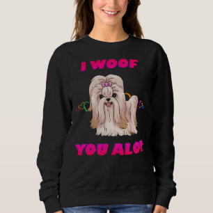 Ich habe dir eine viel rosa Text Cream Shih Tzu Sweatshirt