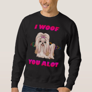 Ich habe dir eine viel rosa Text Cream Shih Tzu Sweatshirt