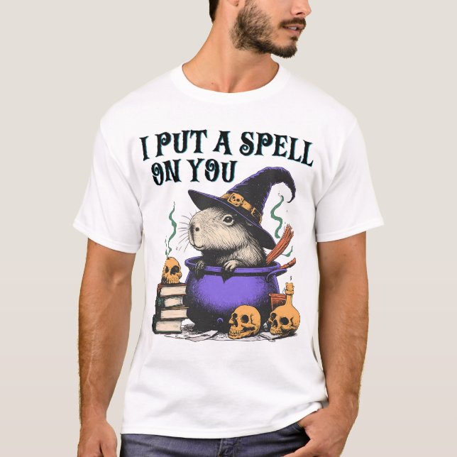 Ich habe dir einen Zauber auf Capybara Halloween d T-Shirt (Vorderseite)