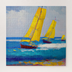 "Ich habe drei Boote gesehen" Seascape Puzzle