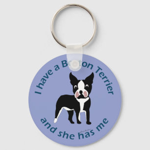 Ich habe ein Boston Terrier Schlüsselanhänger