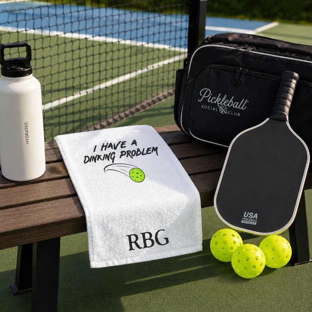 Ich habe ein Dinking-Problem - Lustiges Pickleball Handtuch (Von Creator hochgeladen)