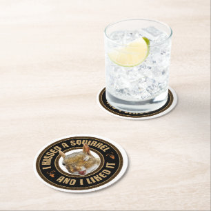 Ich habe ein Eichhörnchen geküsst - lustige Parodi Runder Pappuntersetzer