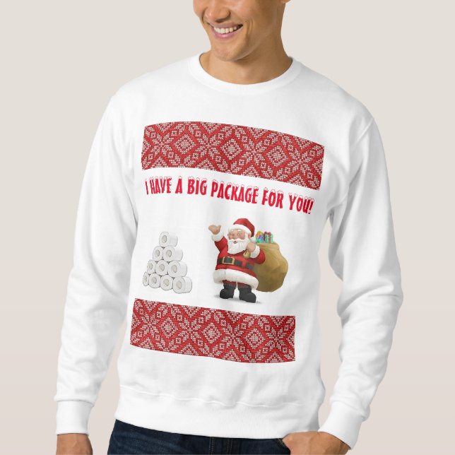 ICH HABE EIN GROSSES... Ugly Sweater Sweatshirt an (Vorderseite)