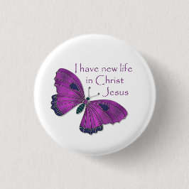 Ich habe ein neues Leben in Christus Jesus Lila Bu Button