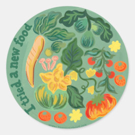 "Ich habe ein neues Lebensmittel getestet" runder Runder Aufkleber