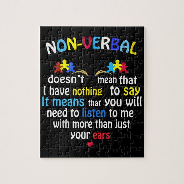 Ich habe ein nonverbales Autismus-Bewusstsein Puzz Puzzle (Vertikal)