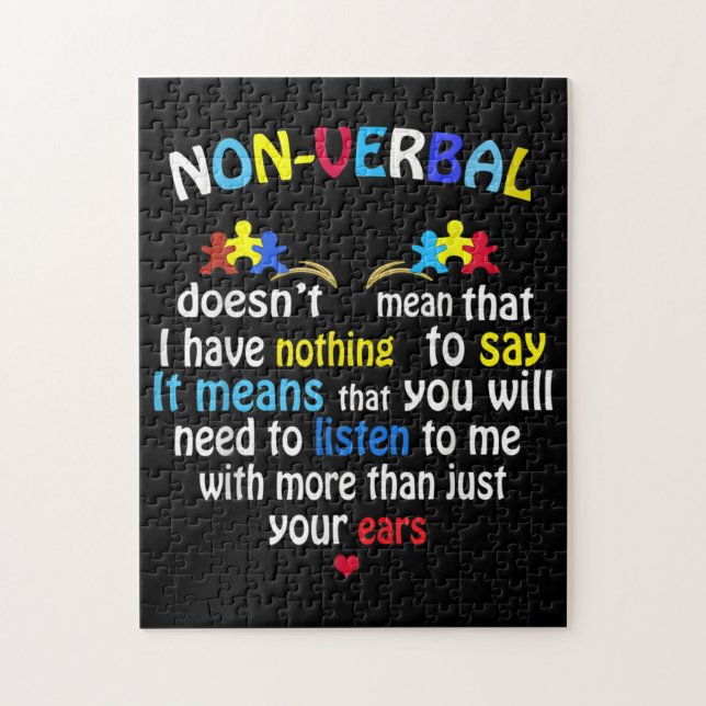 Ich habe ein nonverbales Autismus-Bewusstsein Puzz Puzzle (Vertikal)