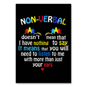 Ich habe ein nonverbales Autismus-Bewusstsein Puzz Tischnummer