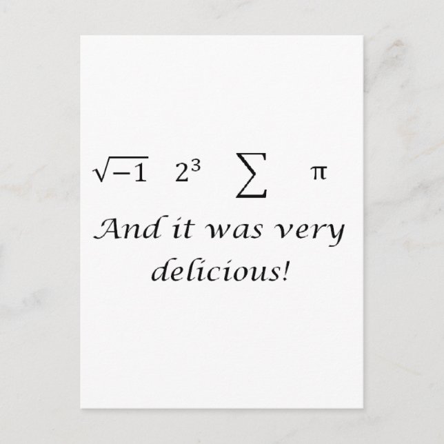 Ich habe ein Shirt Kuchenmathematik gegessen Postkarte (Vorderseite)