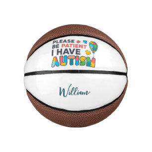 Ich habe eine Autismus Personalisierte Swag Mini Basketball