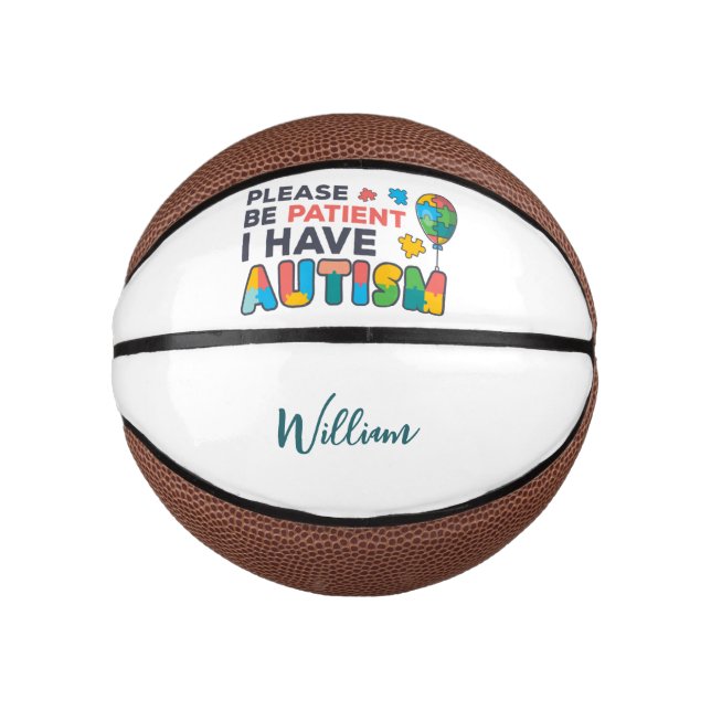 Ich habe eine Autismus Personalisierte Swag Mini Basketball (Vorderseite)