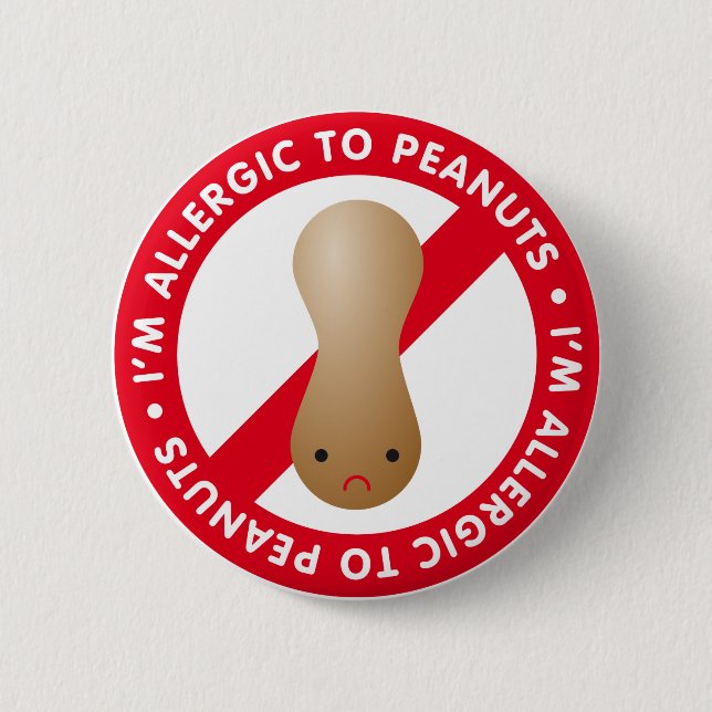 Ich habe eine Erdnussallergie! Erdnussallergie Button (Vorderseite)