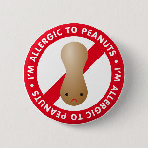 Ich habe eine Erdnussallergie! Erdnussallergie Button