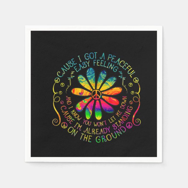 Ich habe eine friedliche Hippie Serviette (Vorderseite)