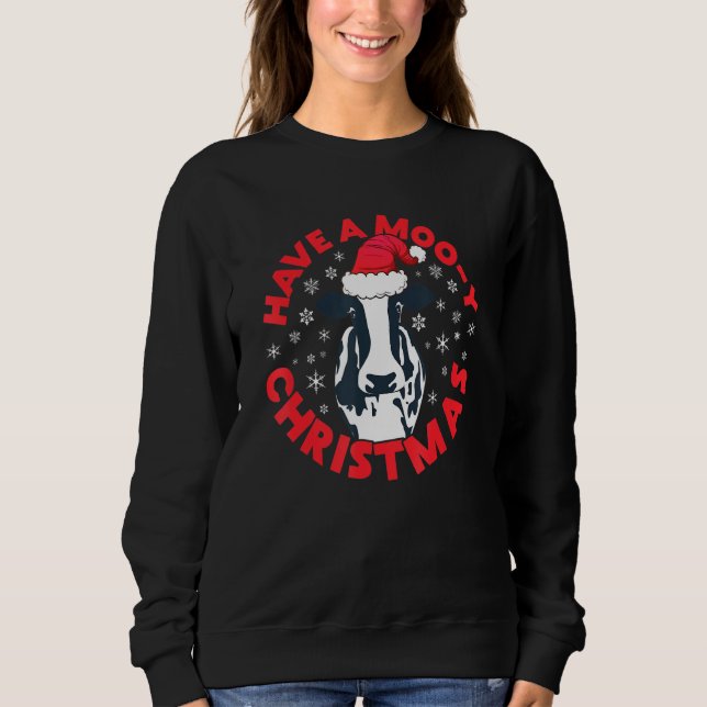 Ich habe eine frohe Weihnachtskuh Sweatshirt (Vorderseite)