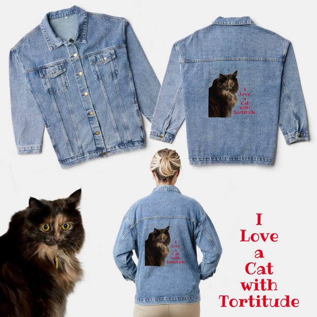 Ich habe eine Katze mit Tortitude fotografiert Jeansjacke (Von Creator hochgeladen)