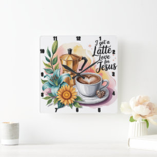 Ich habe eine letzte Liebe für Jesus got Quadratische Wanduhr