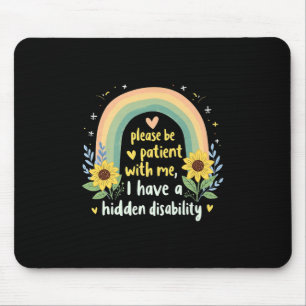 Ich habe eine versteckte Behinderung Graphic Tees Mousepad