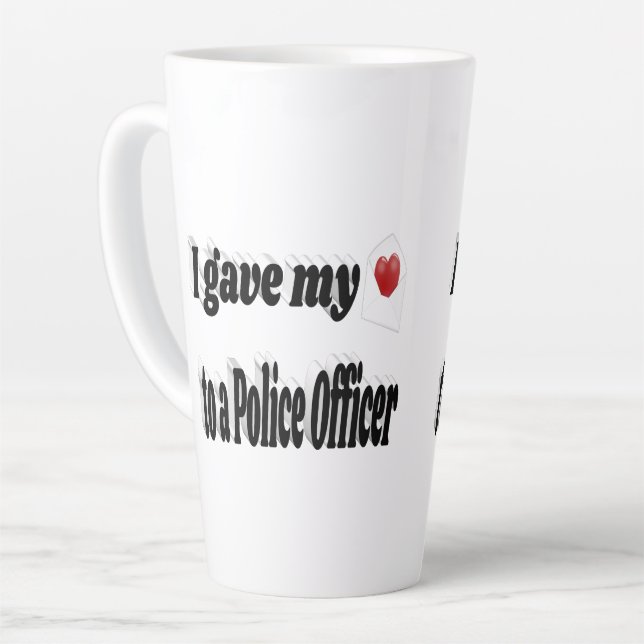 Ich habe einem Polizeibeamten mein Herz geschenkt Milchtasse (Linke Ecke)