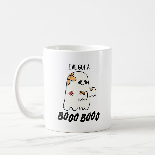 Ich habe einen Boo Boo Funny Halloween Ghost Pun G Kaffeetasse (Links)
