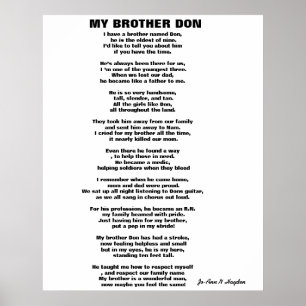 ICH HABE EINEN BRUDER NAMENS DON Gedicht Poster