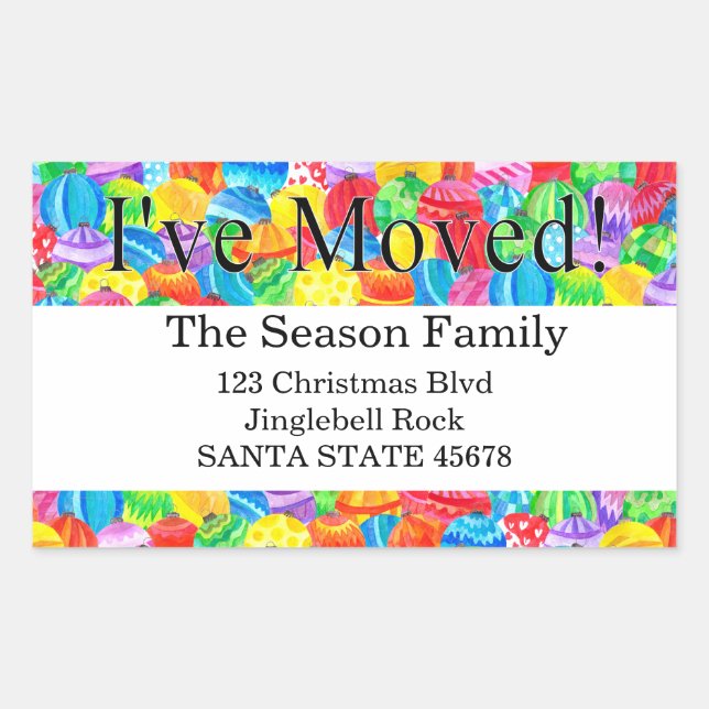 Ich habe einen handbemalten Aquarellaufkleber bewe Rechteckiger Aufkleber (Vorderseite)