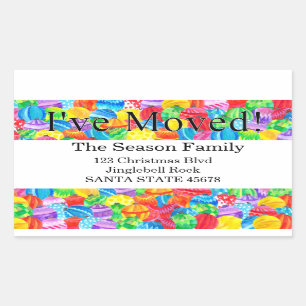 Ich habe einen handbemalten Aquarellaufkleber bewe Rechteckiger Aufkleber