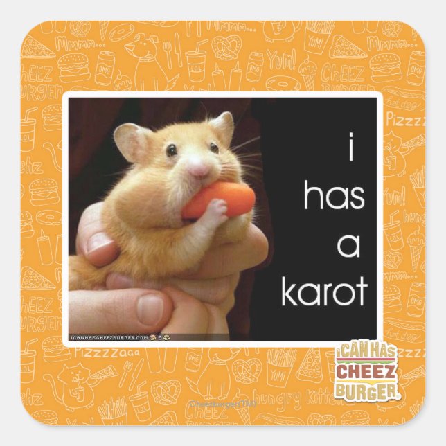 Ich habe einen Karot Quadratischer Aufkleber (Vorderseite)