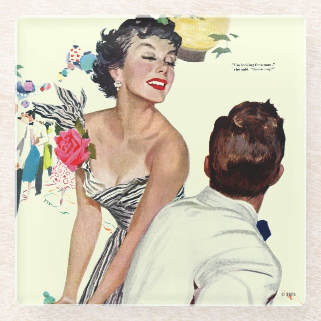 Ich habe einen Mann 2 Gewollt Glasuntersetzer (Vorderseite)