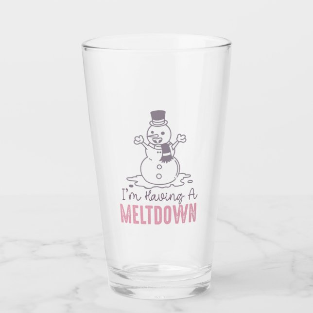 Ich habe einen Meltdown - Funny Snowman Design Glas (Vorderseite)