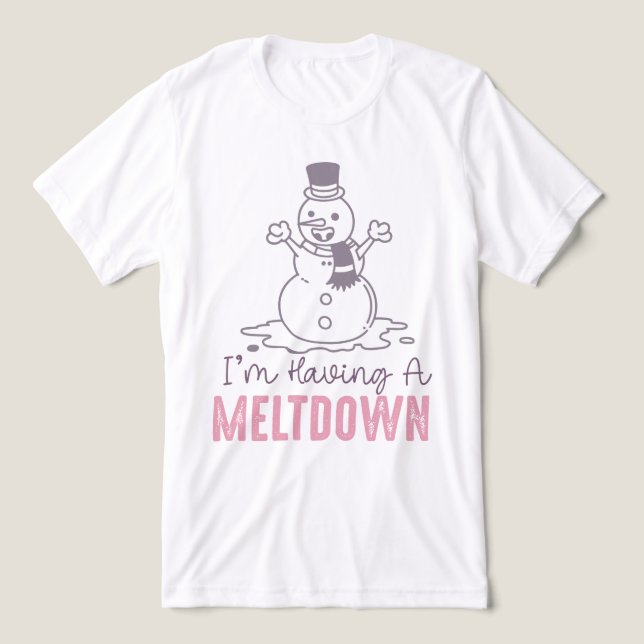 Ich habe einen Meltdown - Funny Snowman Design Tri-Blend Shirt (Design Vorderseite)
