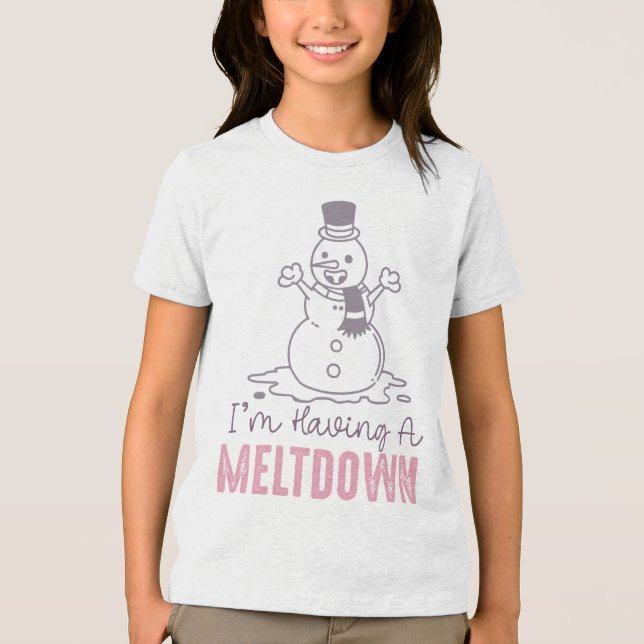 Ich habe einen Meltdown - Funny Snowman Design Tri-Blend Shirt (Vorderseite)