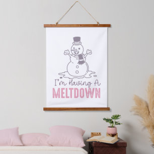 Ich habe einen Meltdown - Funny Snowman Design Wandteppich Mit Holzrahmen