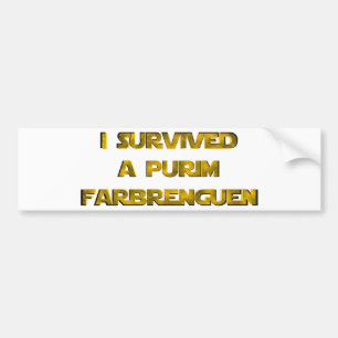 Ich habe einen Purim Farbrenguen überlebt Autoaufkleber