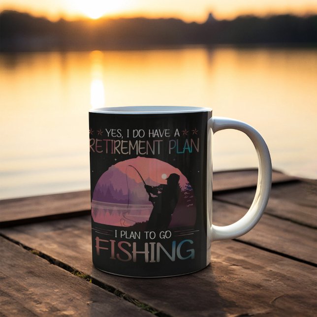 Ich habe einen Ruhestandsplan, den ich fischen wil Kaffeetasse (Von Creator hochgeladen)