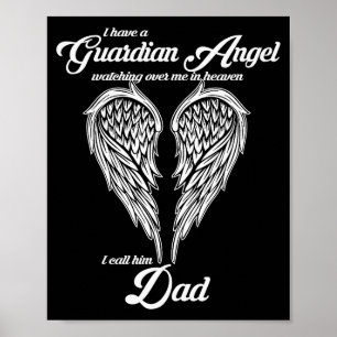 Ich habe einen Schutzengel im Himmel, den ich Papa Poster