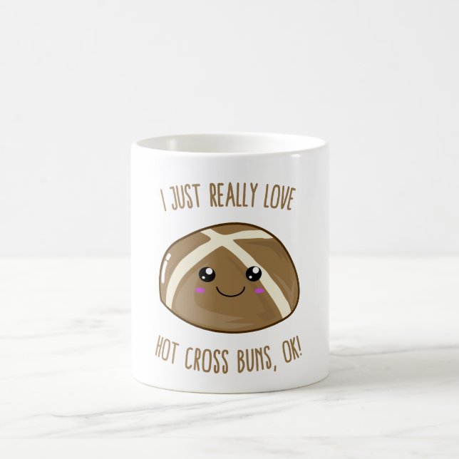 Ich habe einfach nur Liebe Hot Cross Buns, OK! Kaw Kaffeetasse (Mittel)