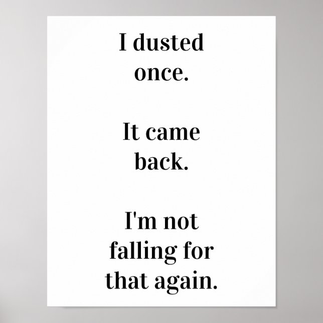 Ich habe einmal gestaubt poster (Vorne)