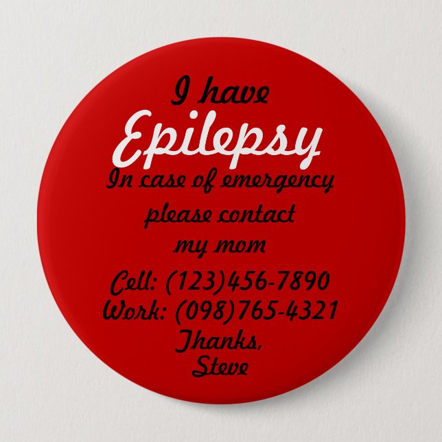 Ich habe Epilepsie-Knopf Button (Vorderseite)