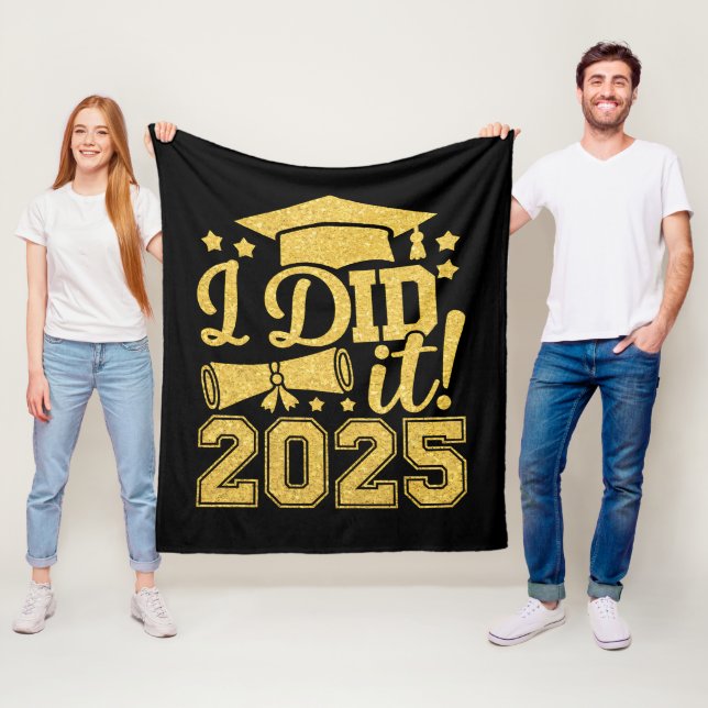 Ich habe es 2025 Graduate Abschluss Class von 2025 Fleecedecke (Beispiel)