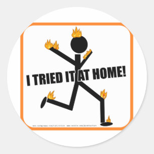 Ich habe es auf Zuhause versucht! Runder Aufkleber
