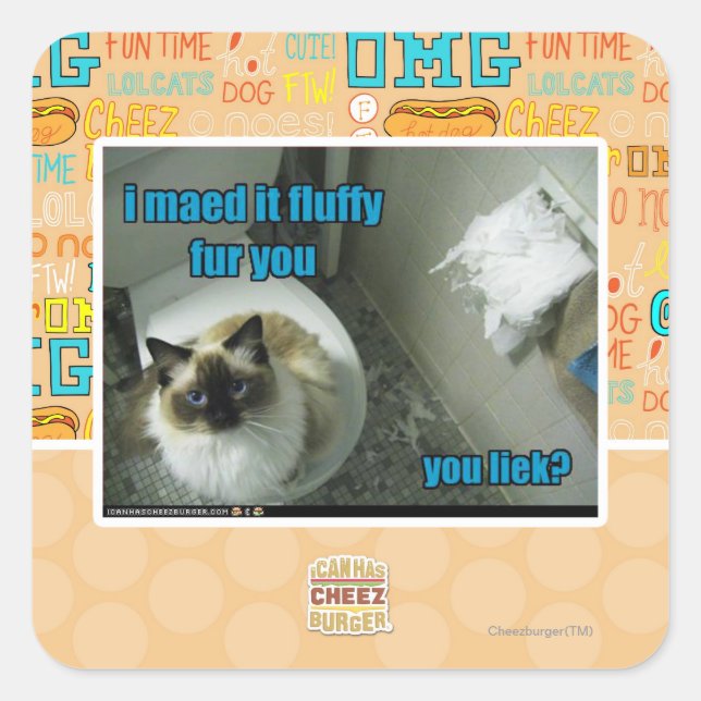 Ich habe es aus flüssigem Pelz für dich gemacht Quadratischer Aufkleber (Vorderseite)