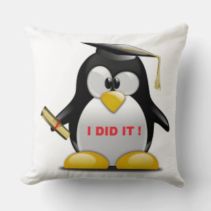 "ICH HABE ES GEMACHT" ABSCHLUSS PENGUIN KISSEN